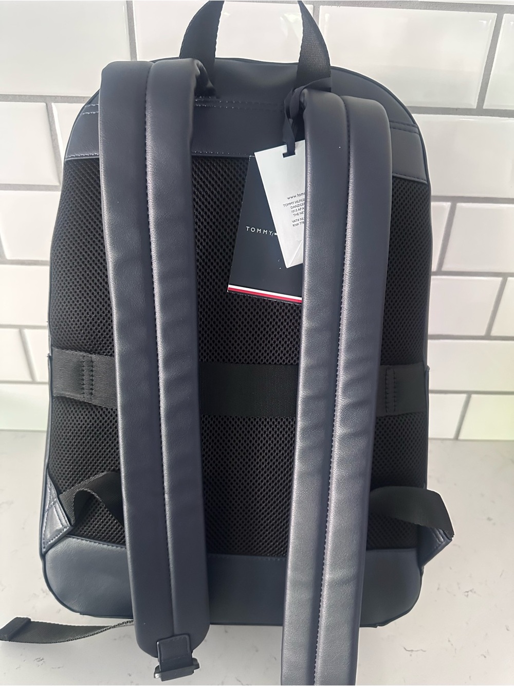 Tommy Hilfiger Navy Backpack with Red & White Accent Stripe - Picture 4 of 9